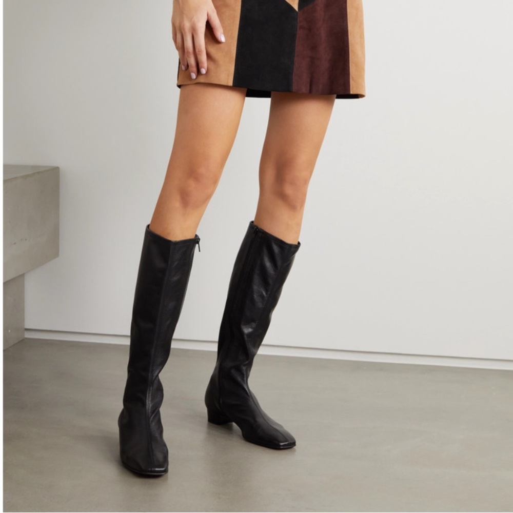 NEW BY FAR Edie Boot in Black Leather Sz 41